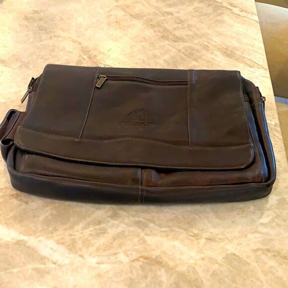 All Leather Brown Computer Bag - Picture 2 of 12
